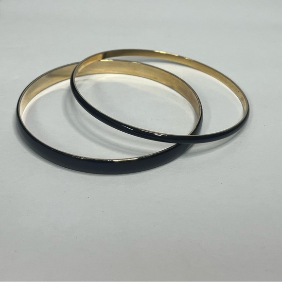 black gold bangle thick and thin boho 2.5 inch - Picture 1 of 5